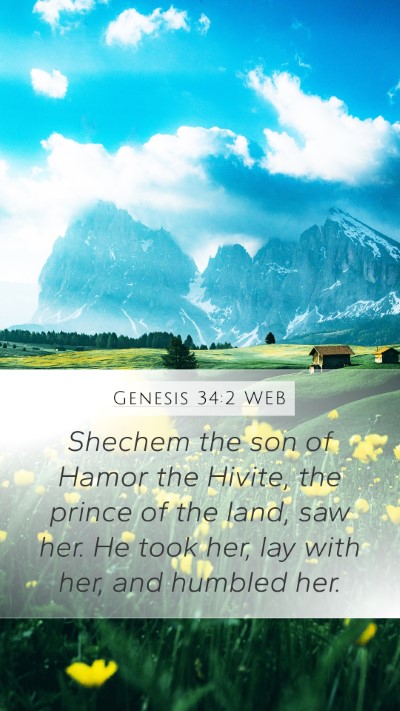 Genesis 34:2 WEB Bible Verse Image