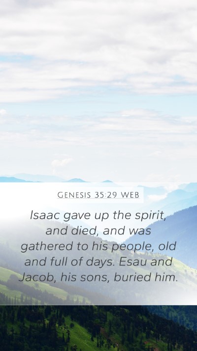 Genesis 35:29 WEB Bible Verse Image