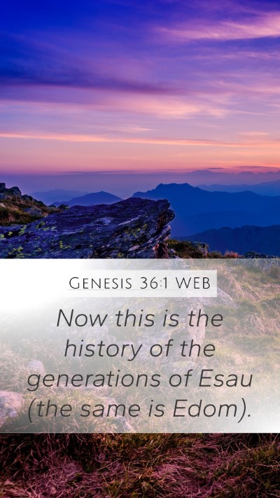 Genesis 36:1 WEB Bible Verse Image