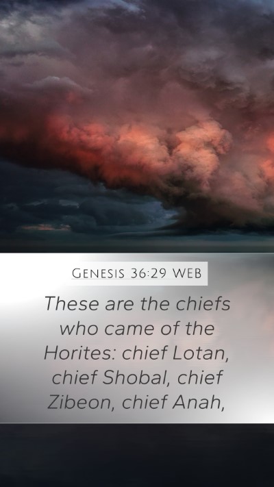 Genesis 36:29 WEB Mobile Phone Wallpaper - These are the chiefs who came of the Horites: - Mobile Bible Verse Wallpaper