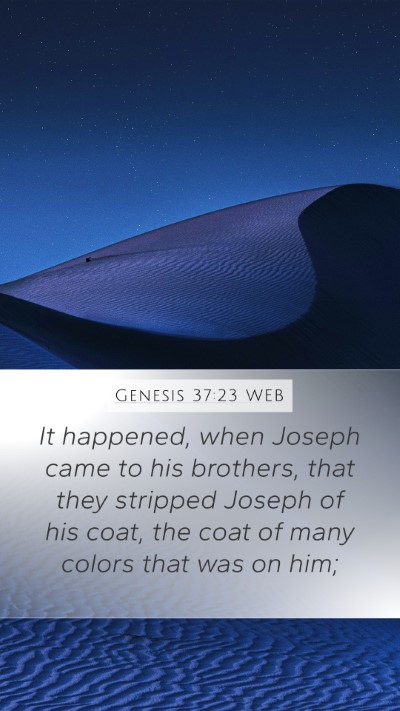 Genesis 37:23 WEB Bible Verse Image