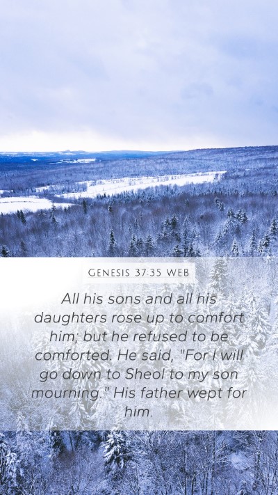 Genesis 37:35 WEB Bible Verse Image