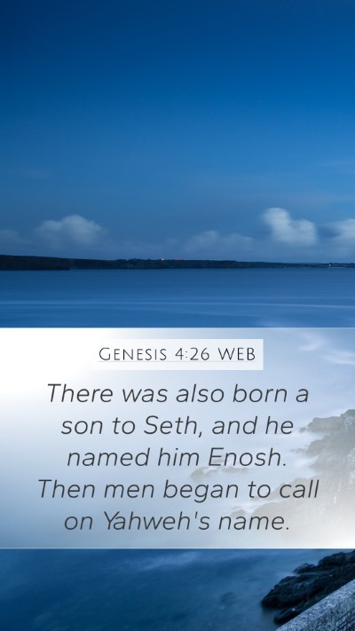 Genesis 4:26 WEB Bible Verse Image