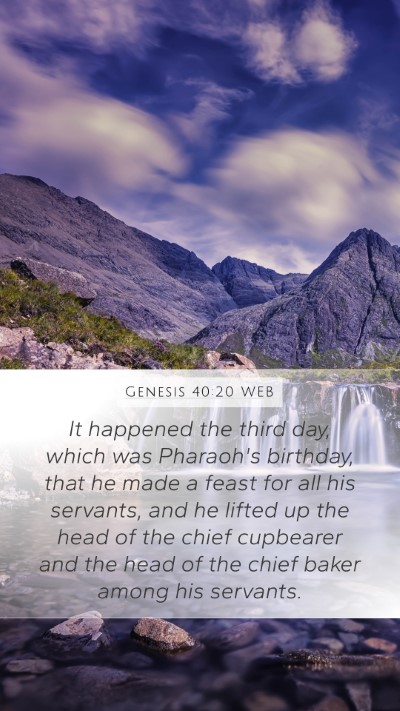 Genesis 40:20 WEB Bible Verse Image