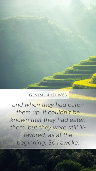 Genesis 41:21 WEB Bible Verse Image