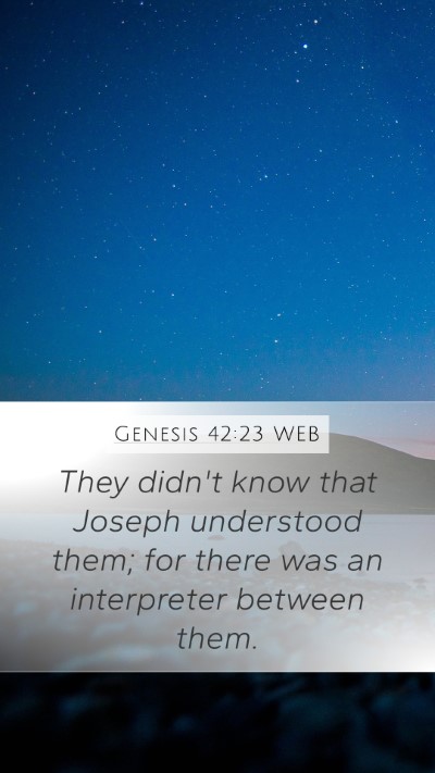 Genesis 42:23 WEB Bible Verse Image