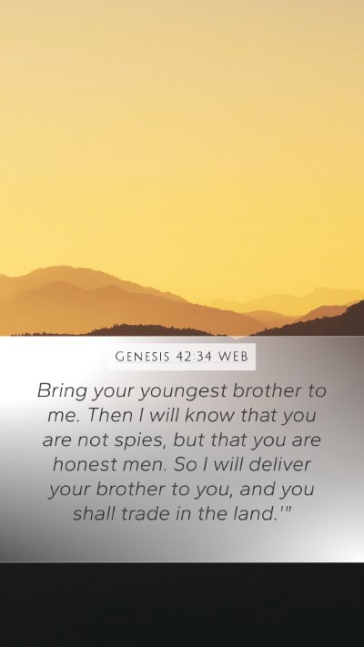 Genesis 42:34 WEB Bible Verse Image