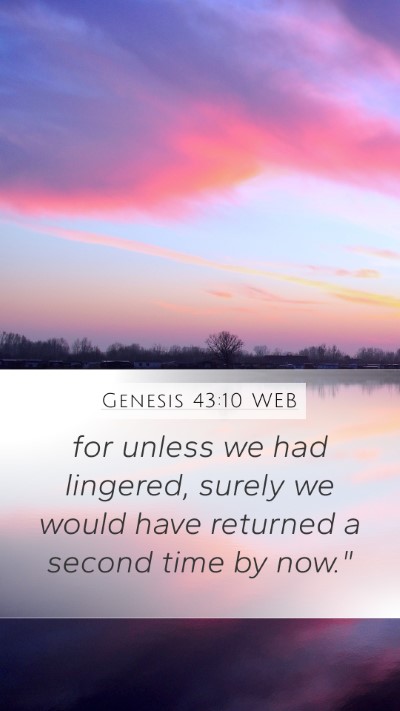 Genesis 43:10 WEB Mobile Phone Wallpaper - for unless we had lingered, surely we would have - Mobile Bible Verse Wallpaper