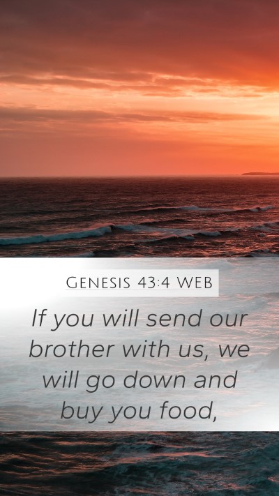 Genesis 43:4 WEB Bible Verse Image
