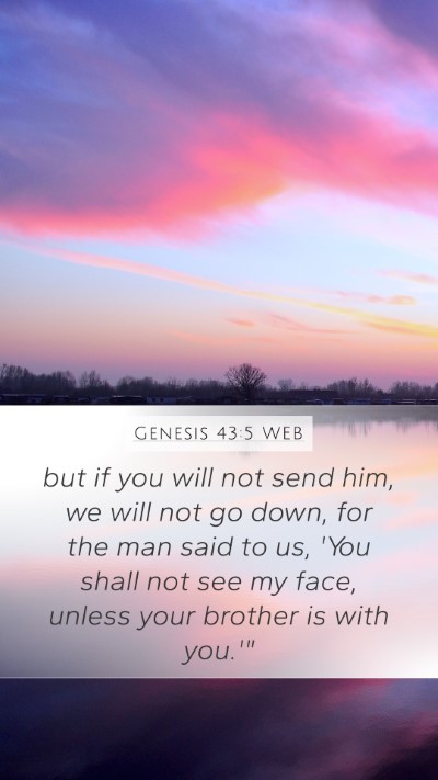 Genesis 43:5 WEB Bible Verse Image