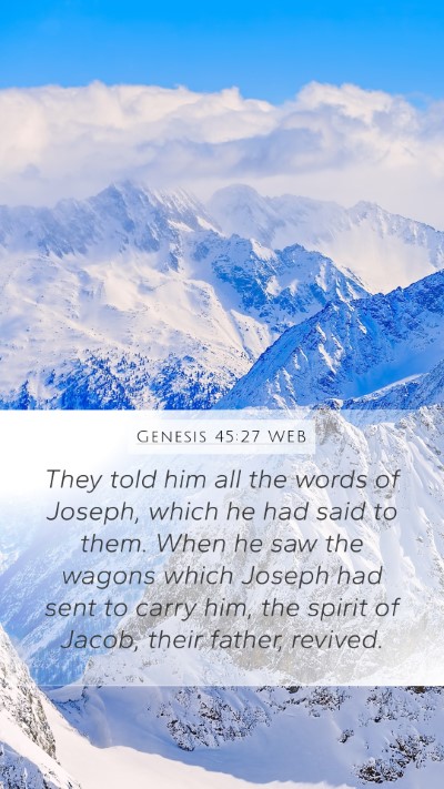 Genesis 45:27 WEB Bible Verse Image