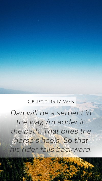 Genesis 49:17 WEB Mobile Phone Wallpaper - Dan will be a serpent in the way, An adder in the - Mobile Bible Verse Wallpaper