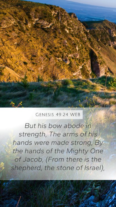 Genesis 49:24 WEB Bible Verse Image