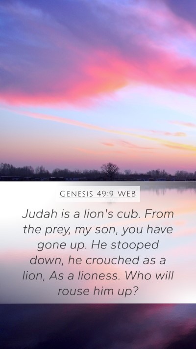 Genesis 49:9 WEB Bible Verse Image