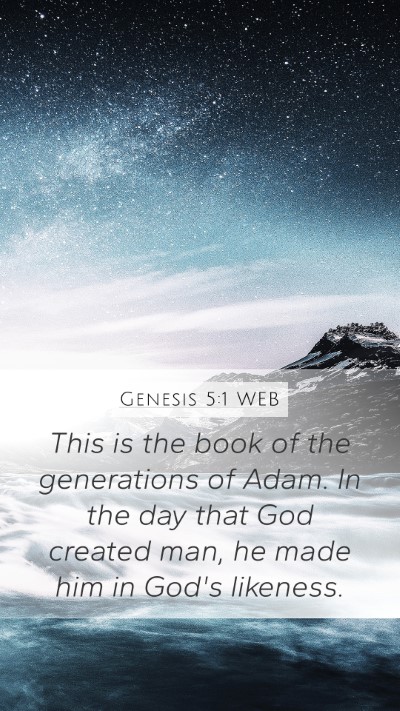 Genesis 5:1 WEB Bible Verse Image