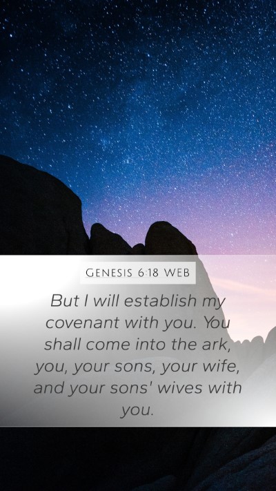 Genesis 6:18 WEB Bible Verse Image