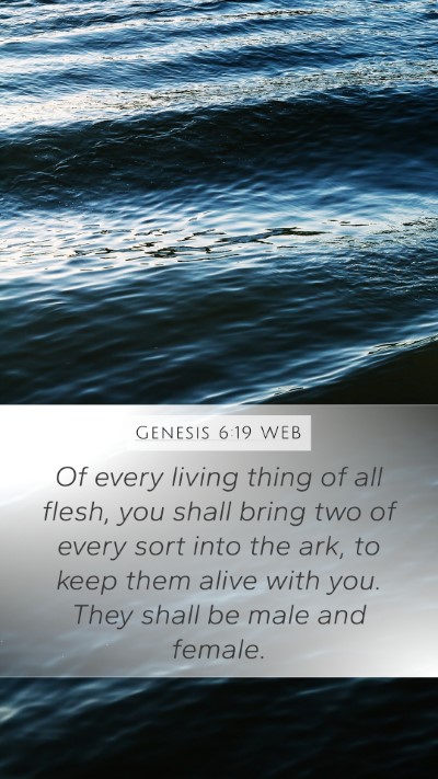 Genesis 6:19 WEB Bible Verse Image