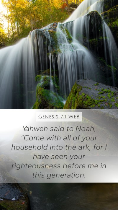 Genesis 7:1 WEB Bible Verse Image