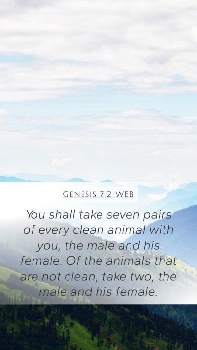 Genesis 7:2 WEB Bible Verse Image