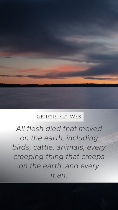 Genesis 7:21 WEB Bible Verse Image