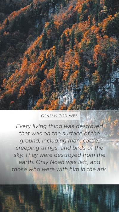 Genesis 7:23 WEB Bible Verse Image