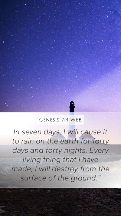 Genesis 7:4 WEB Bible Verse Image
