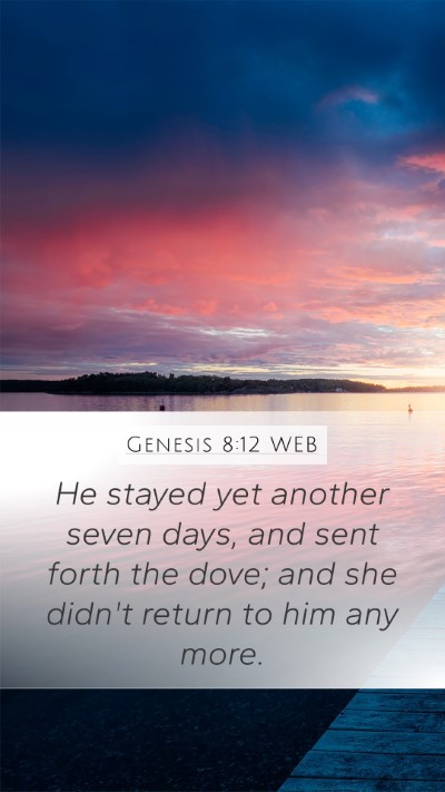 Genesis 8:12 WEB Bible Verse Image