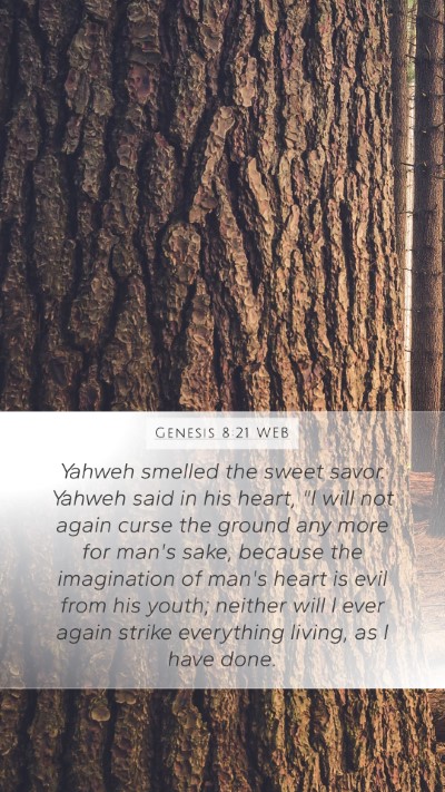 Genesis 8:21 WEB Bible Verse Image