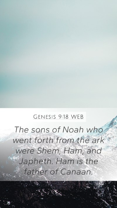 Genesis 9:18 WEB Bible Verse Image