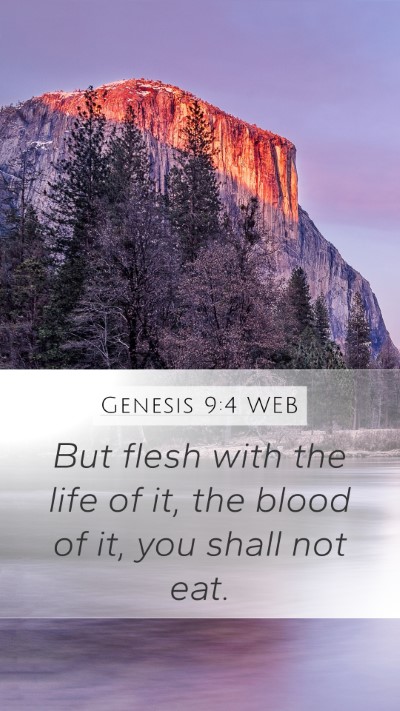 Genesis 9:4 WEB Bible Verse Image