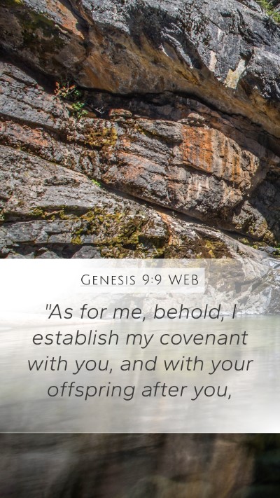 Genesis 9:9 WEB Bible Verse Image