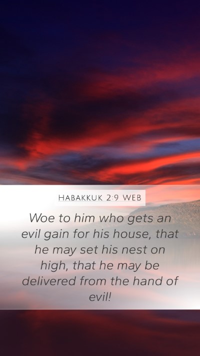 Habakkuk 2:9 WEB Bible Verse Image