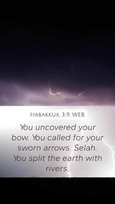 Habakkuk 3:9 WEB Mobile Phone Wallpaper - You uncovered your bow. You called for your sworn - Mobile Bible Verse Wallpaper