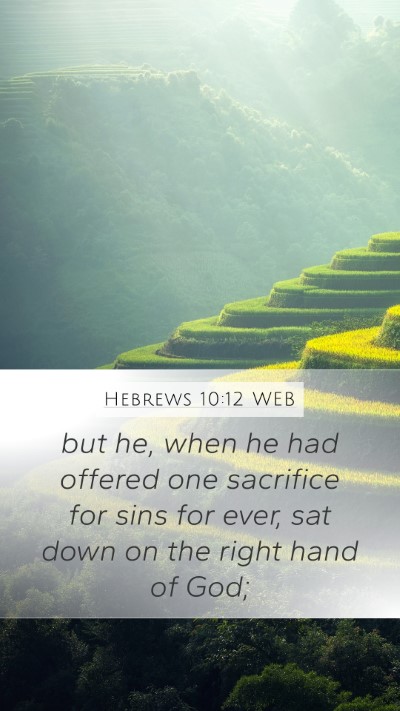 Hebrews 10:12 WEB Bible Verse Image