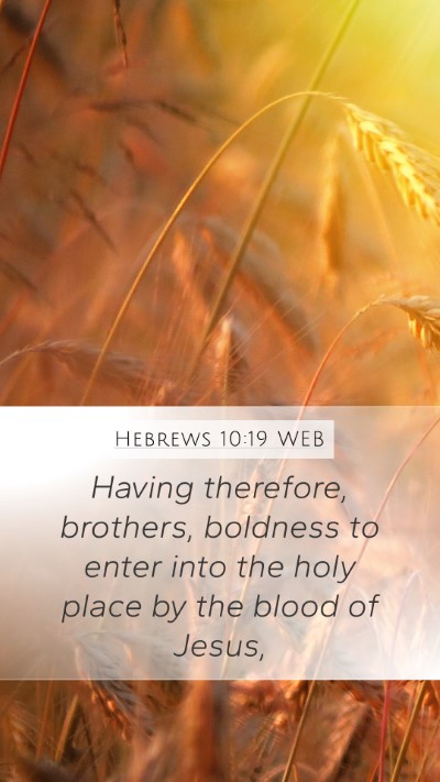 Hebrews 10:19 WEB Bible Verse Image
