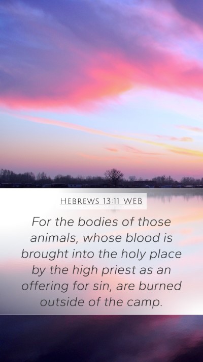 Hebrews 13:11 WEB Bible Verse Image