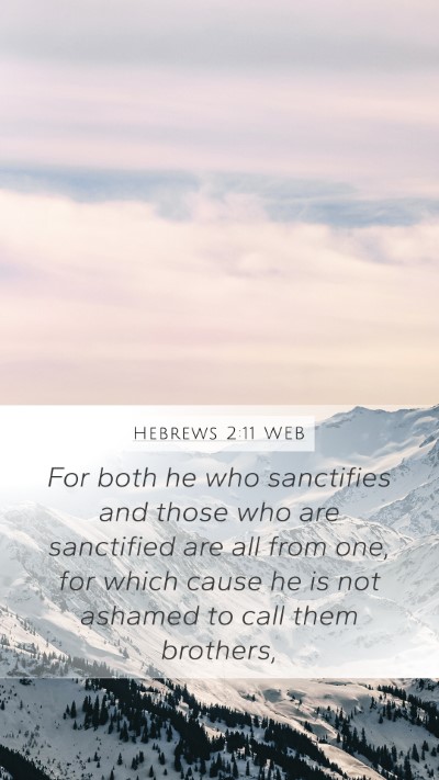 Hebrews 2:11 WEB Bible Verse Image