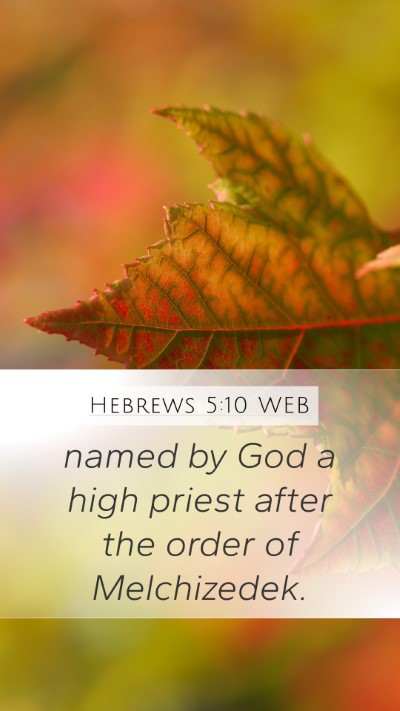Hebrews 5:10 WEB Bible Verse Image