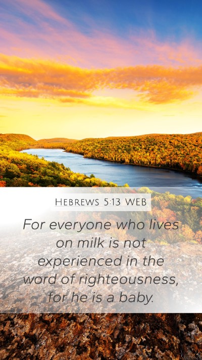 Hebrews 5:13 WEB Bible Verse Image