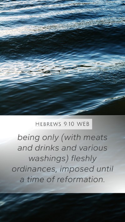 Hebrews 9:10 WEB Bible Verse Image