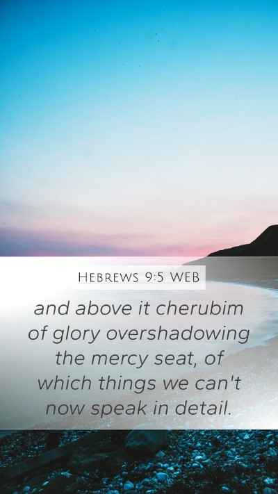 Hebrews 9:5 WEB Bible Verse Image