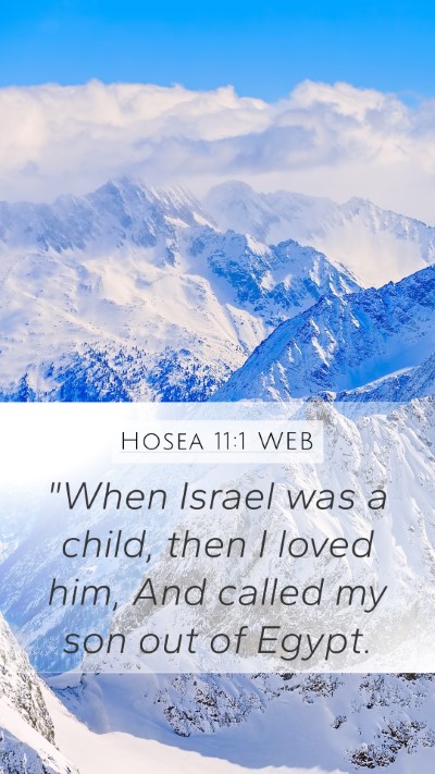 Hosea 11:1 WEB Bible Verse Image