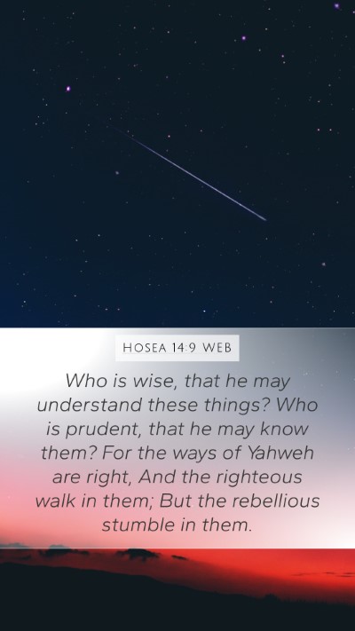 Hosea 14:9 WEB Bible Verse Image