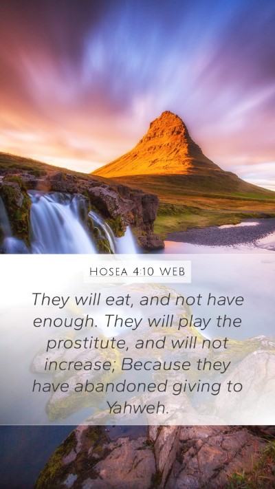 Hosea 4:10 WEB Bible Verse Image