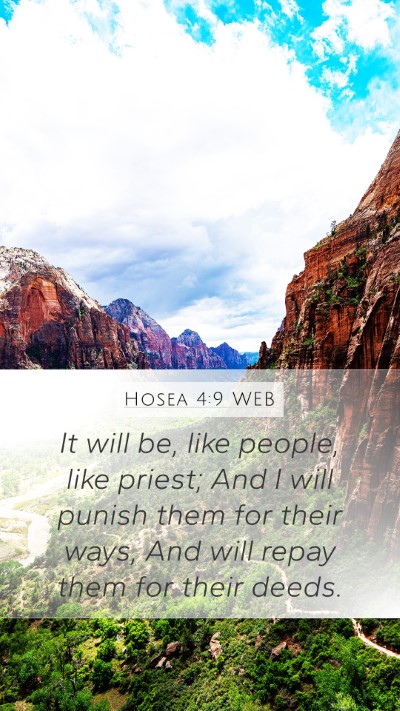 Hosea 4:9 WEB Mobile Phone Wallpaper - It will be, like people, like priest; And I will - Mobile Bible Verse Wallpaper