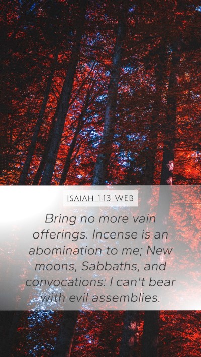 Isaiah 1:13 WEB Bible Verse Image