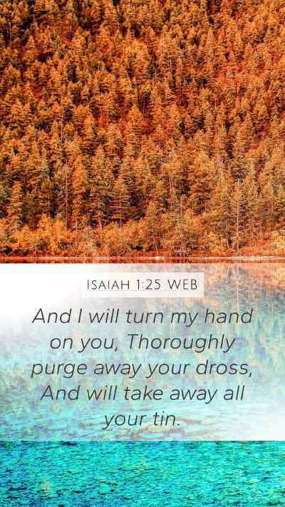 Isaiah 1:25 WEB Bible Verse Image