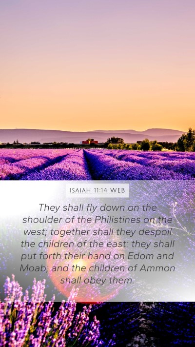 Isaiah 11:14 WEB Bible Verse Image