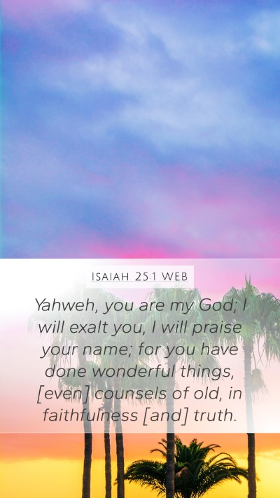 Isaiah 25:1 WEB Bible Verse Image