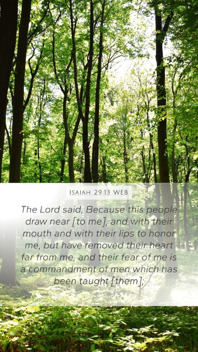 Isaiah 29:13 WEB Bible Verse Image